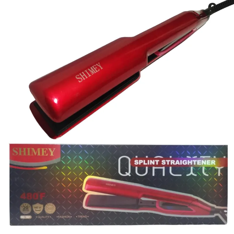 GENERICO - Plancha Ceramica Profesional Shimey Rojo Ionica con Cable Giratorio