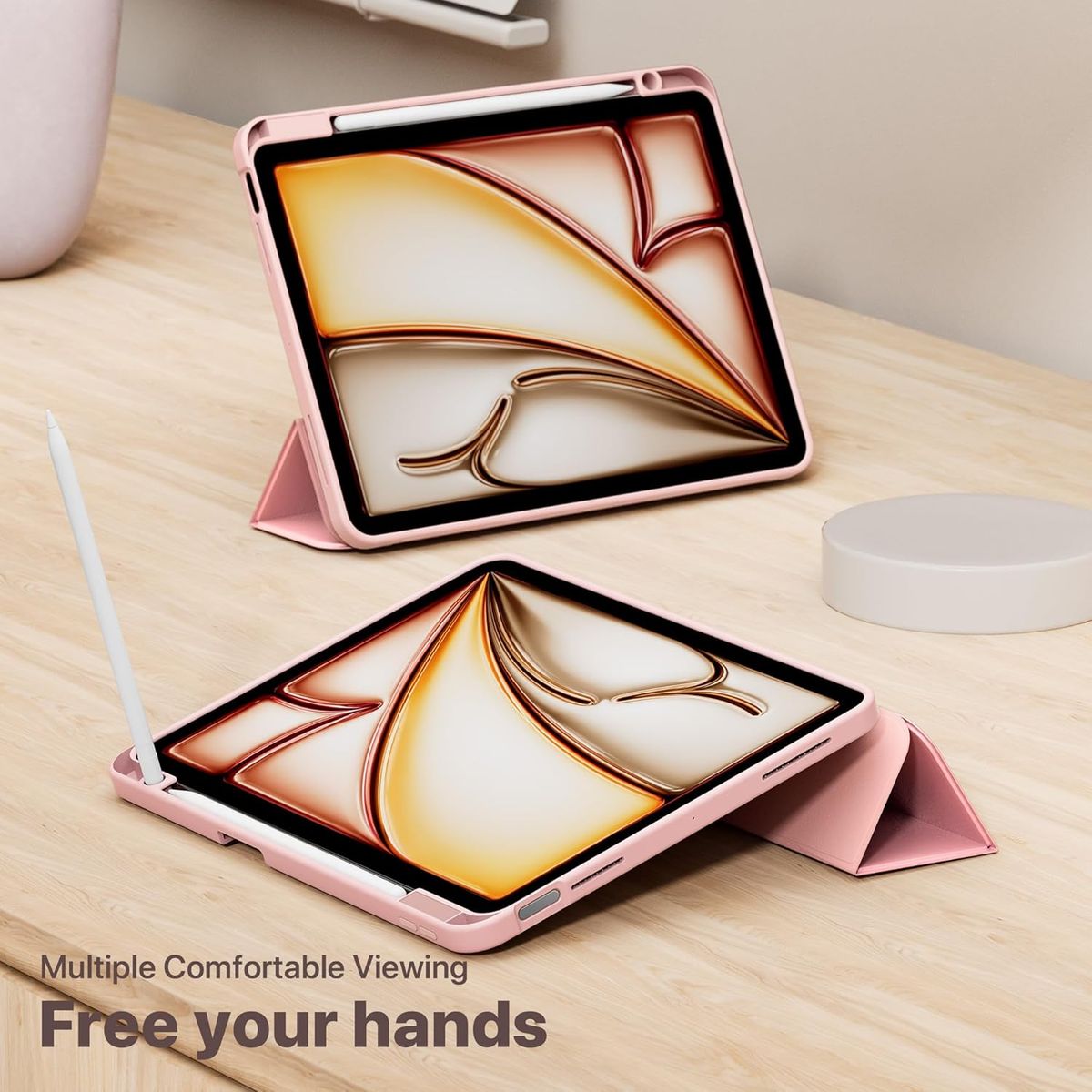 GENERICO - Funda Smart Case Para iPad Air 11" 2024 Chip M2 6ta Generación - ROSA