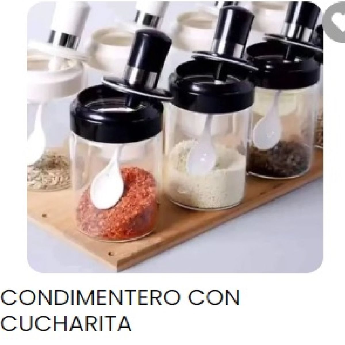 GENERICO - SET DE  3 CONDIMENTEROS CON CUCHARITA