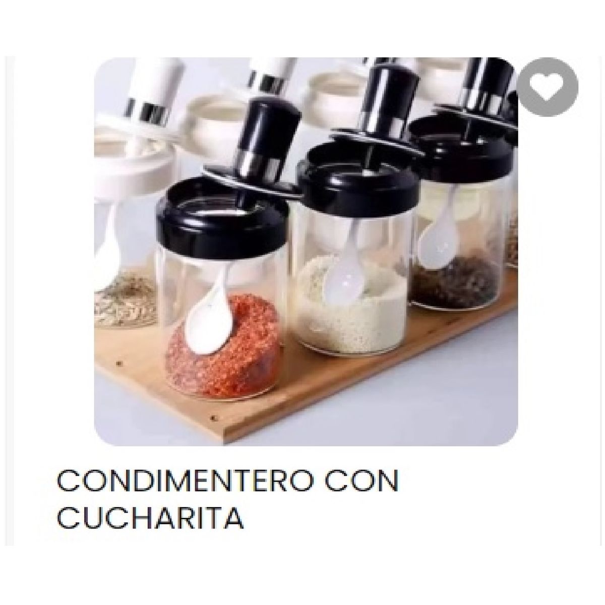 GENERICO - SET DE  3 CONDIMENTEROS CON CUCHARITA