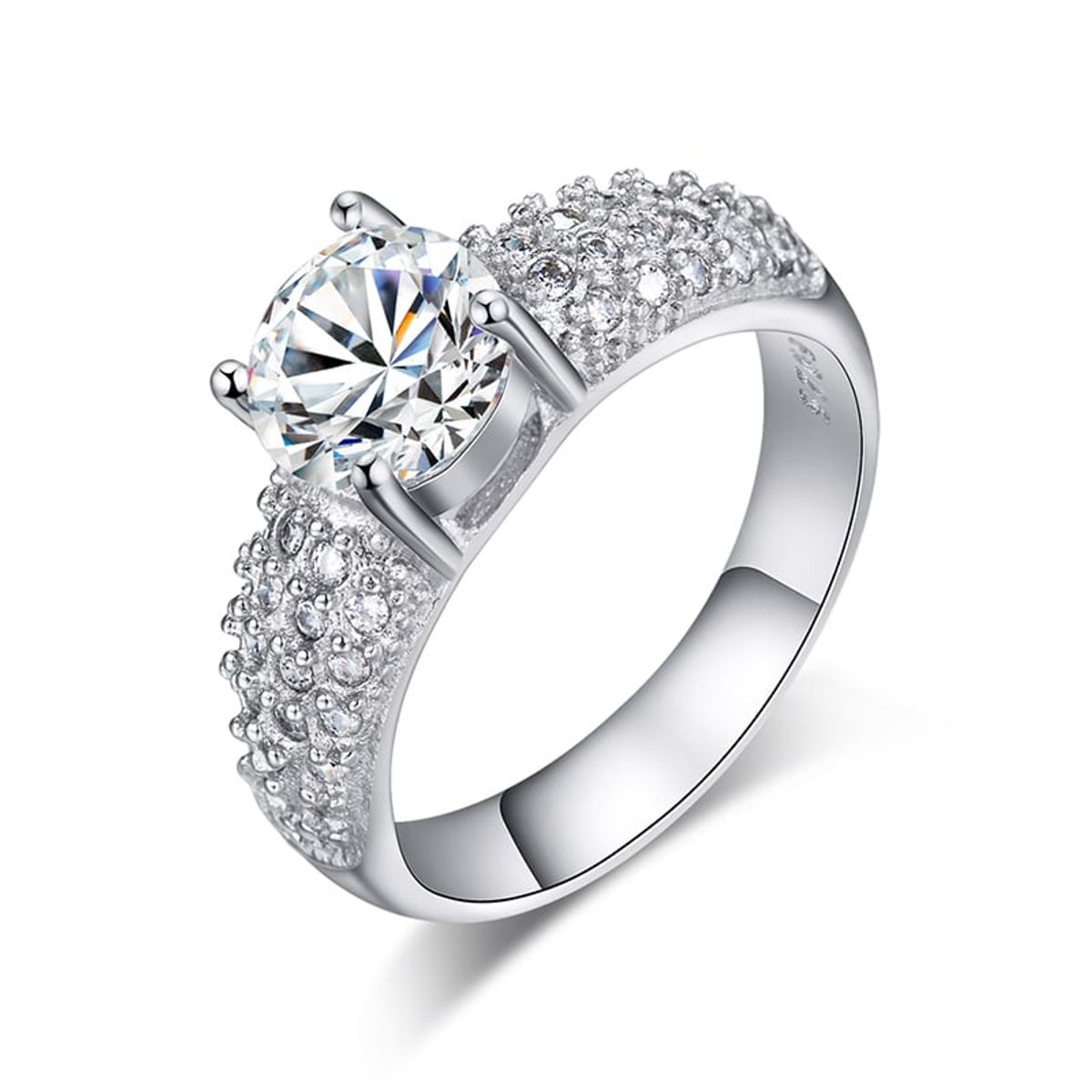 LA TIENDA 88 JOYAS Y ACCESORIOS - La Tienda 88 - Anillo De Compromiso Mujer Bañado Oro 18k - Blanco