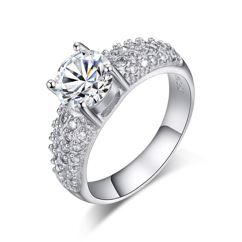 LA TIENDA 88 JOYAS Y ACCESORIOS - La Tienda 88 - Anillo De Compromiso Mujer Bañado Oro 18k - Blanco