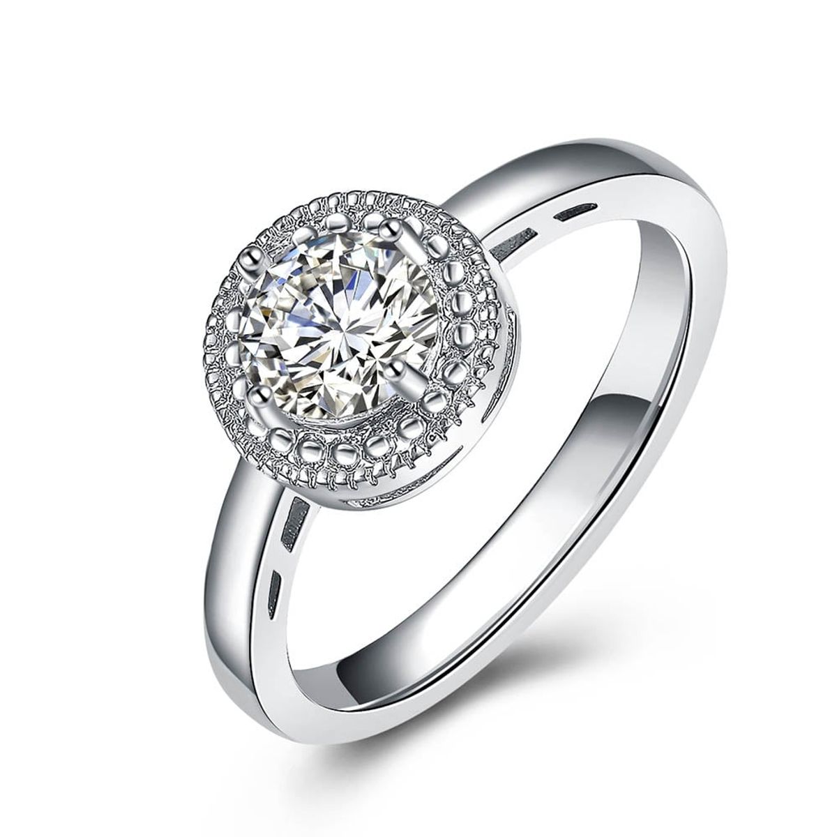 LA TIENDA 88 JOYAS Y ACCESORIOS - La Tienda 88 - Anillo De Compromiso Mujer Bañado en Oro 18k. - Blanco