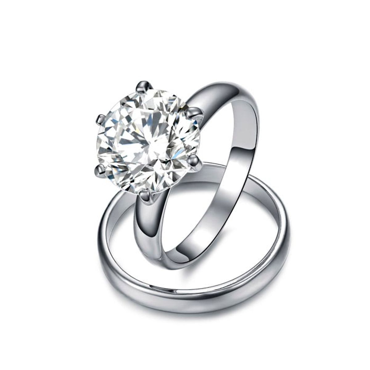 LA TIENDA 88 JOYAS Y ACCESORIOS - La Tienda 88 - Anillo De Compromiso Mujer Bañado Oro 18k - Blanco