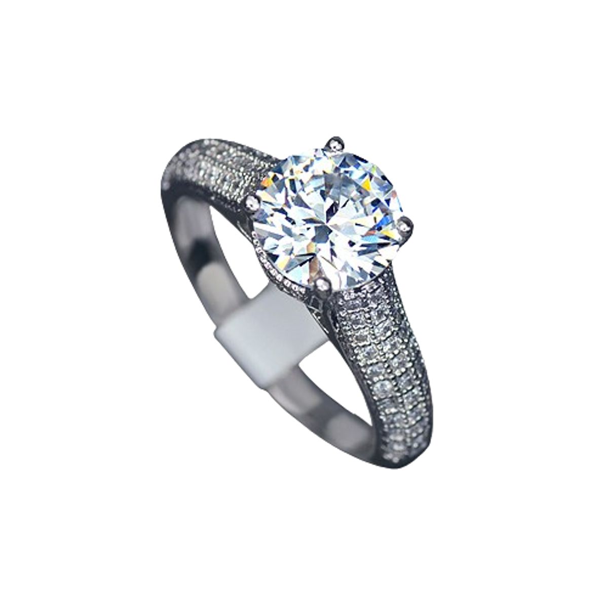 LA TIENDA 88 JOYAS Y ACCESORIOS - La Tienda 88 - Anillo De Compromiso Mujer Bañado Oro de 18k - Blanco