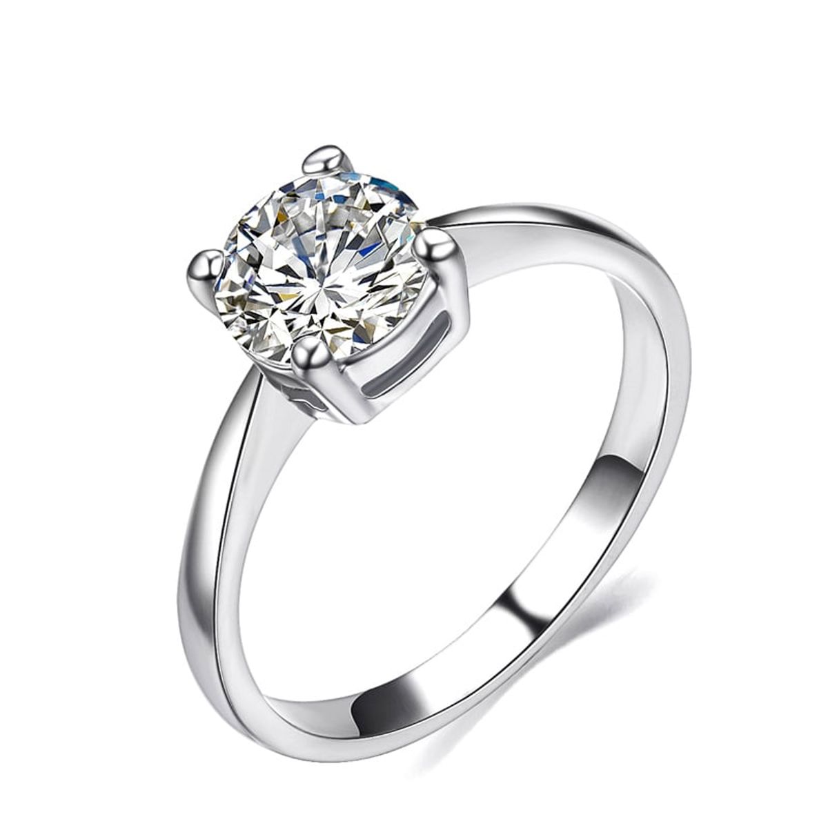 LA TIENDA 88 JOYAS Y ACCESORIOS - La Tienda 88 - Anillo de Compromiso Mujer Bañado en Oro 18k - Blanco