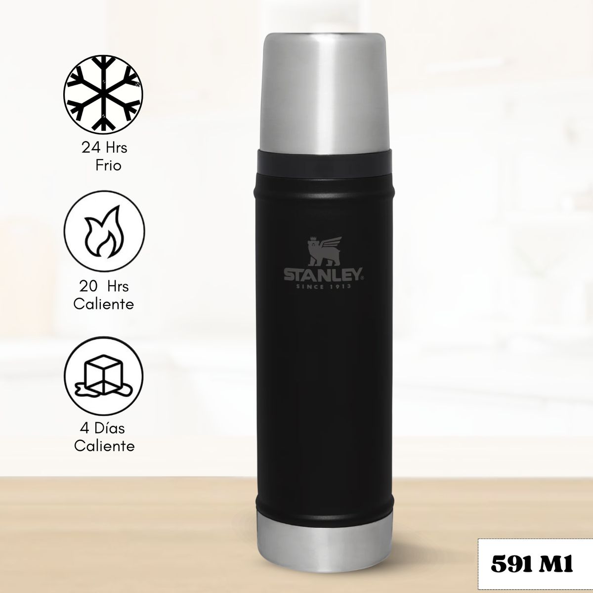 STANLEY - Termo de Bebida Stanley Classic Negro 591 Ml