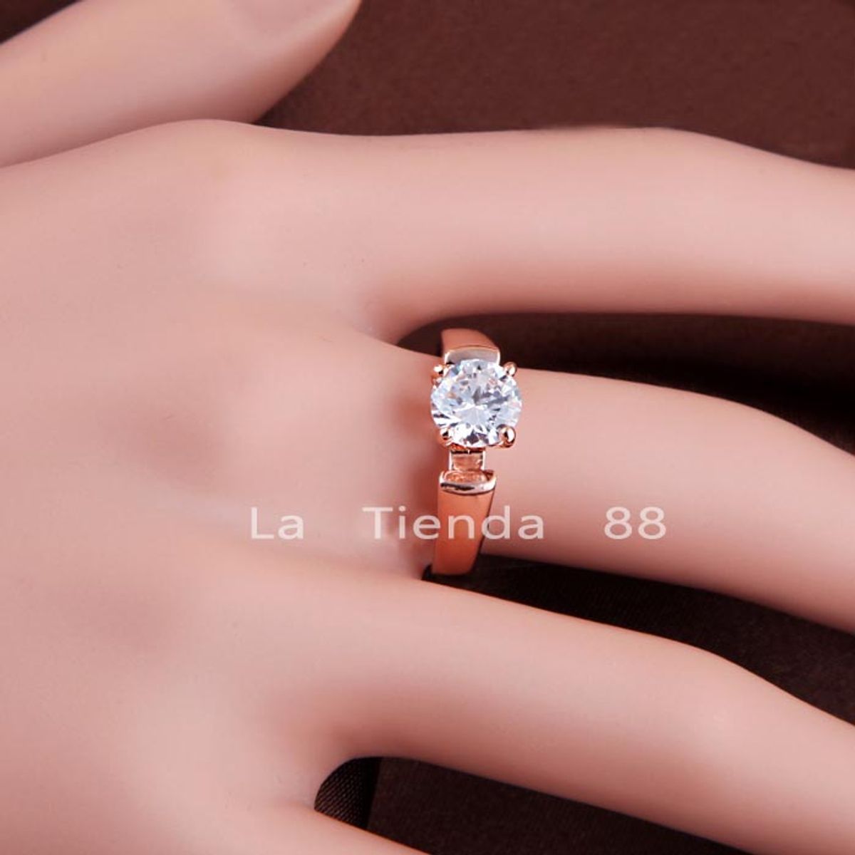 LA TIENDA 88 JOYAS Y ACCESORIOS - La Tienda 88 - Anillo De Compromiso Mujer Bañado Oro 18k - Rosa