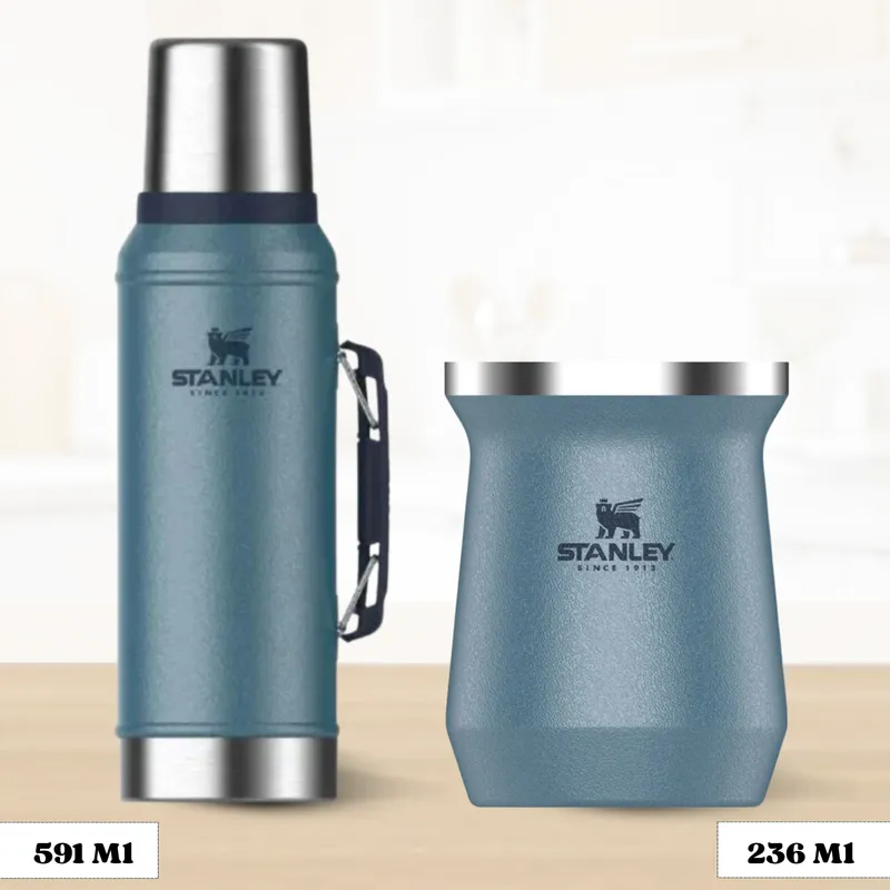 STANLEY - Combo Stanley Termo Classic 946 + Matero 236 Ml Azul Lake