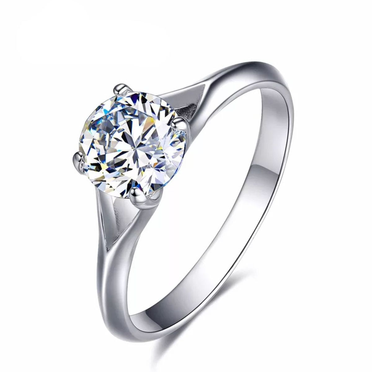 LA TIENDA 88 JOYAS Y ACCESORIOS - La Tienda 88 - Anillo De Compromiso Mujer Bañado Oro De 18k - Blanco