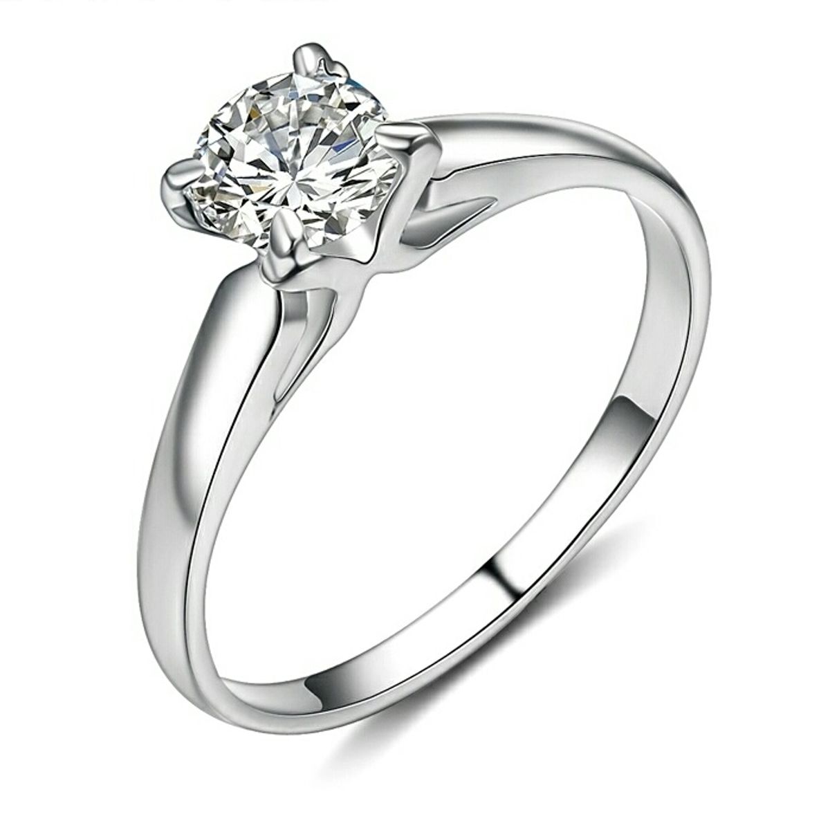 LA TIENDA 88 JOYAS Y ACCESORIOS - La Tienda 88 - Anillo de Boda Mujer Bañado En Oro De 18k. - Blanco