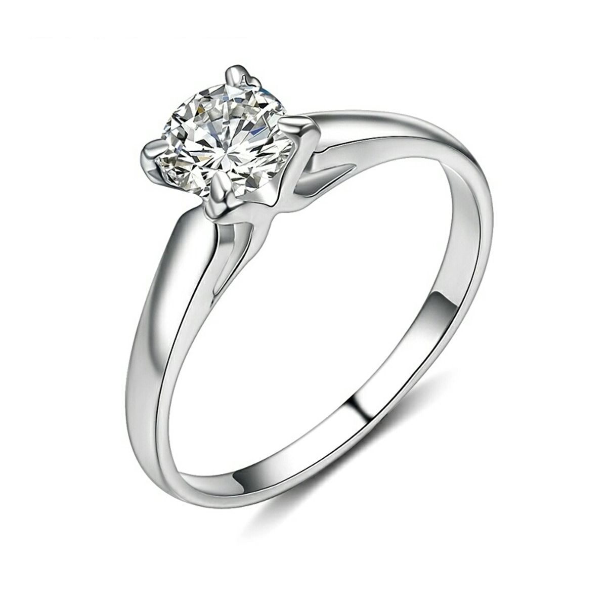 LA TIENDA 88 JOYAS Y ACCESORIOS - La Tienda 88 - Anillo de Boda Mujer Bañado En Oro De 18k. - Blanco