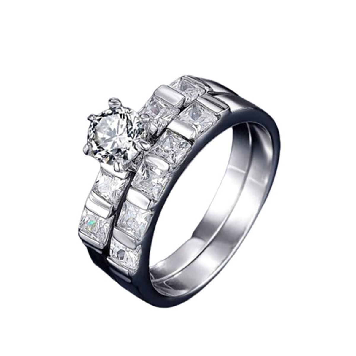 LA TIENDA 88 JOYAS Y ACCESORIOS - La Tienda 88 - Anillo De Compromiso Mujer Bañado Oro 18k. - Blanco