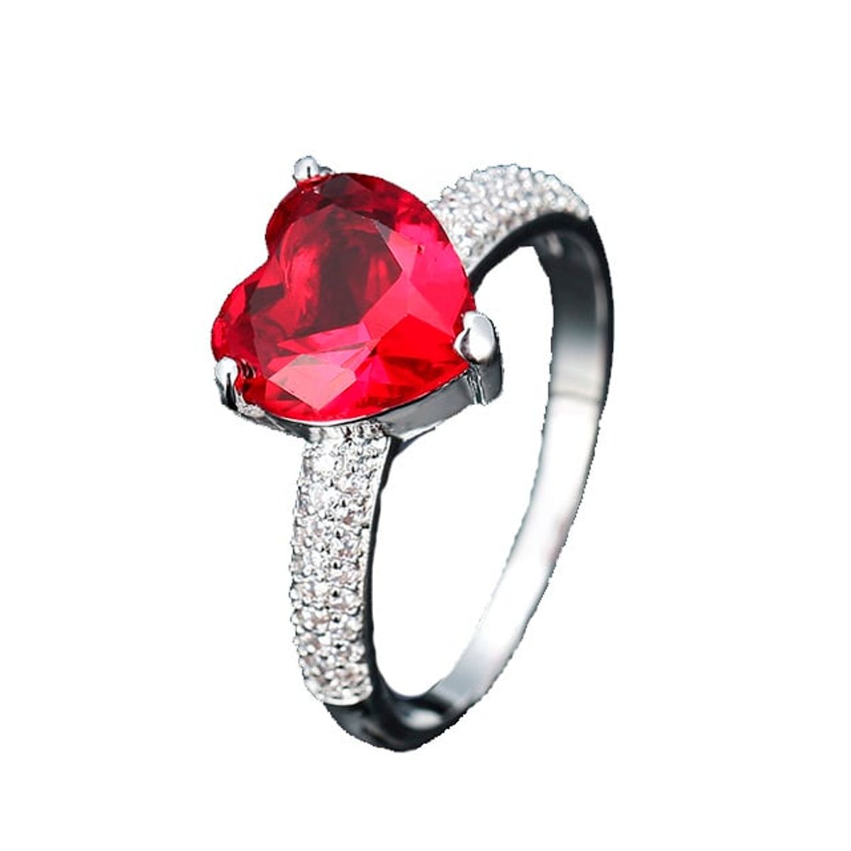 LA TIENDA 88 JOYAS Y ACCESORIOS - La Tienda 88 - Anillo De Compromiso Mujer Bañado en Oro de 18k - Rojo