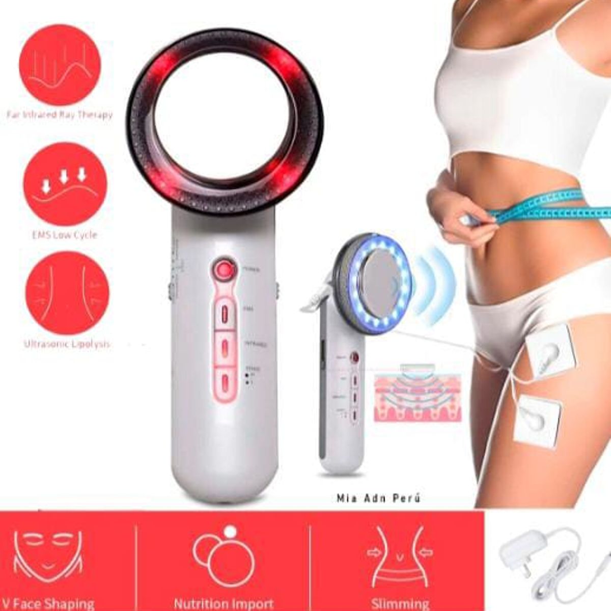 GENERICO - Masajeador Anticelulitico 3 En 1 Ultrasonica Led