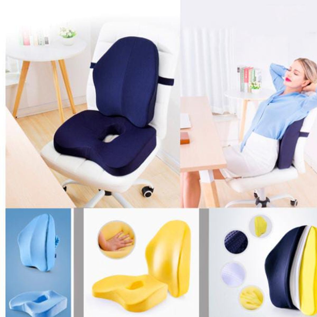 GENERICO - Almohada ortopédica de espuma viscoelástica para la espalda