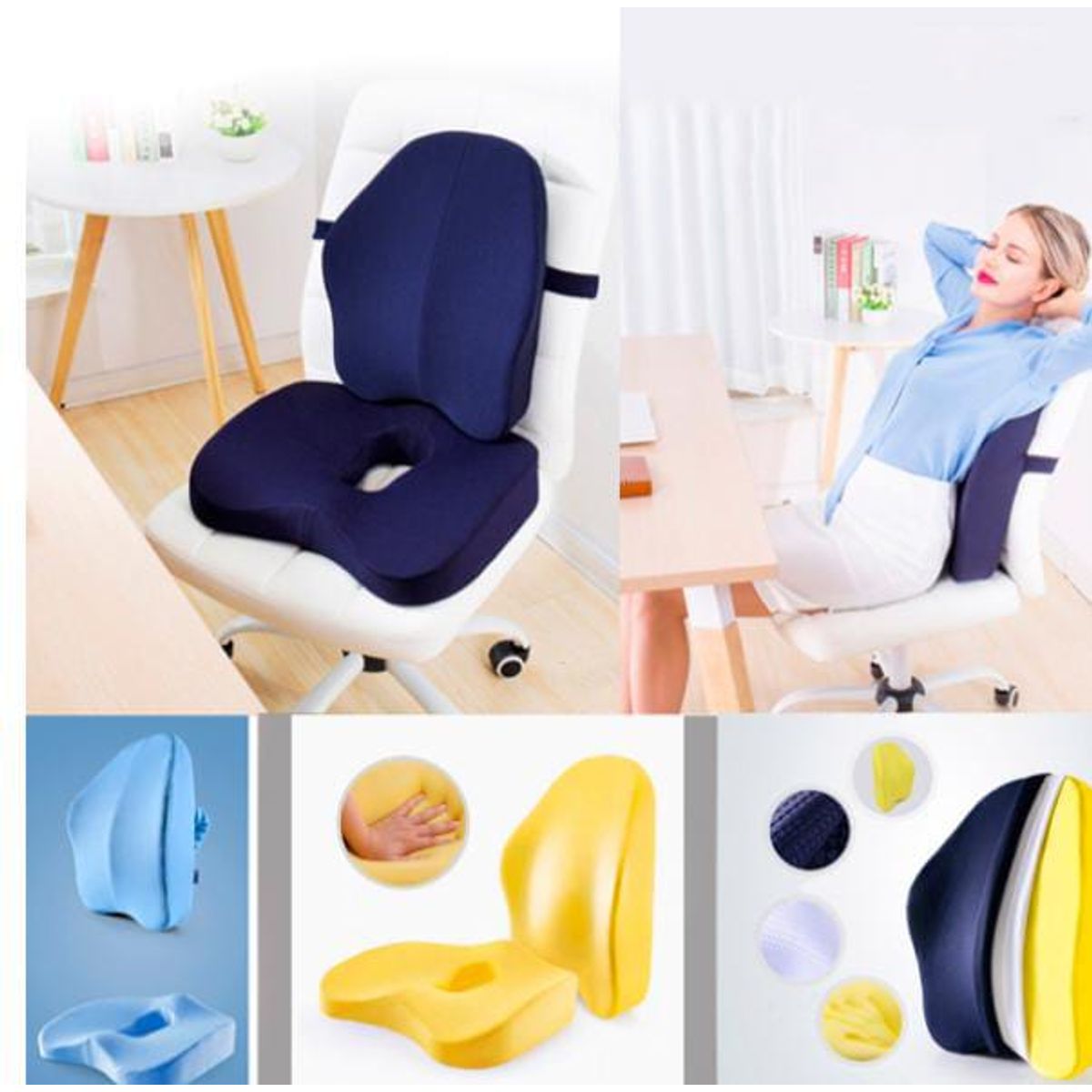 GENERICO - Almohada ortopédica de espuma viscoelástica para la espalda