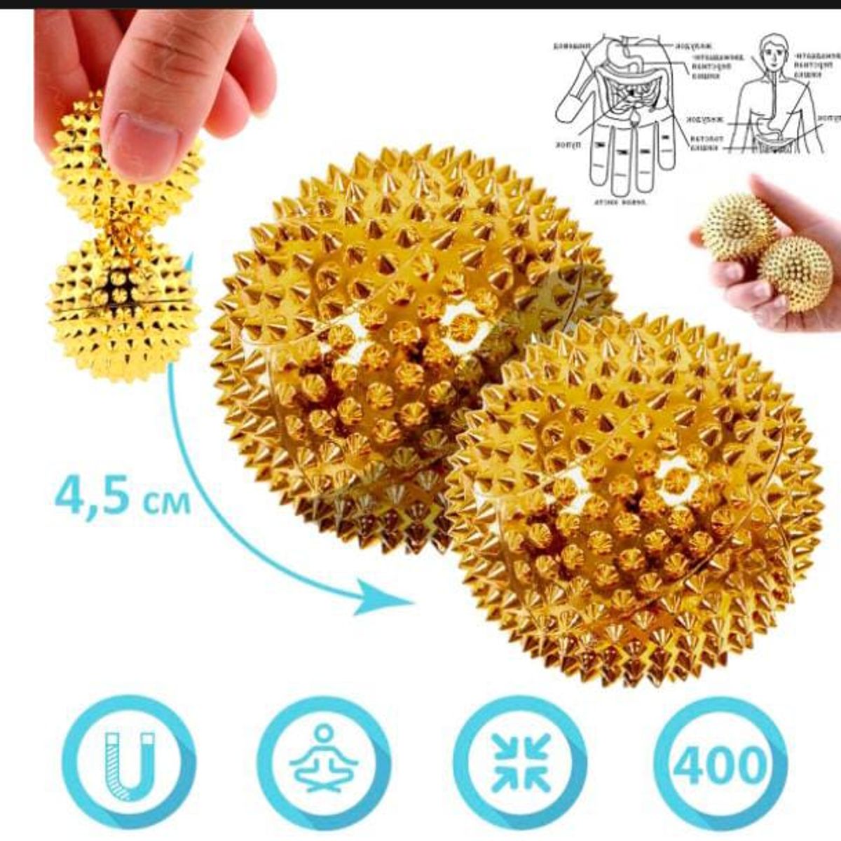 GENERICO - Bolas de masaje maganetico con puas