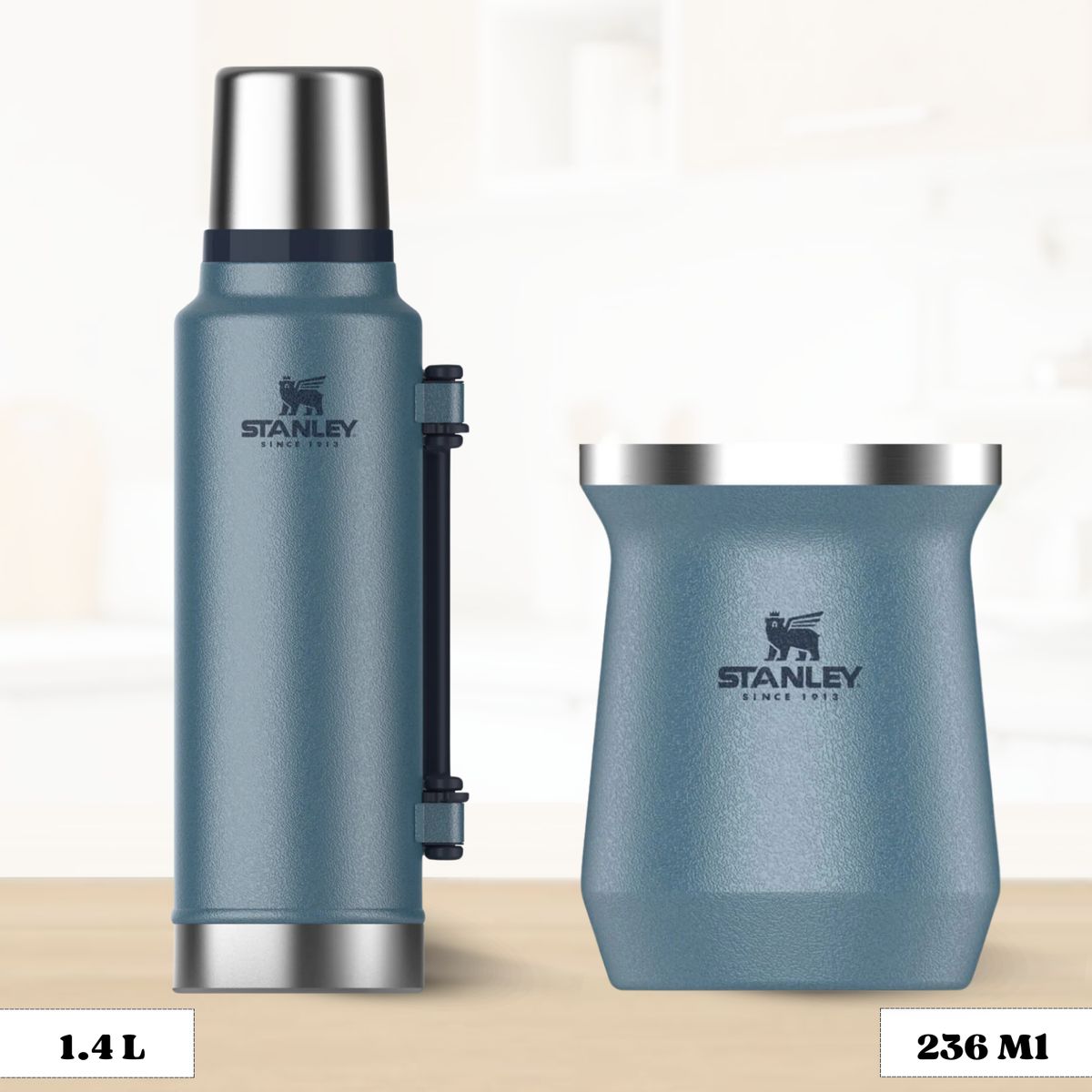 STANLEY - Combo Stanley Termo Classic 14 L + Matero 236 Ml Azul Lake
