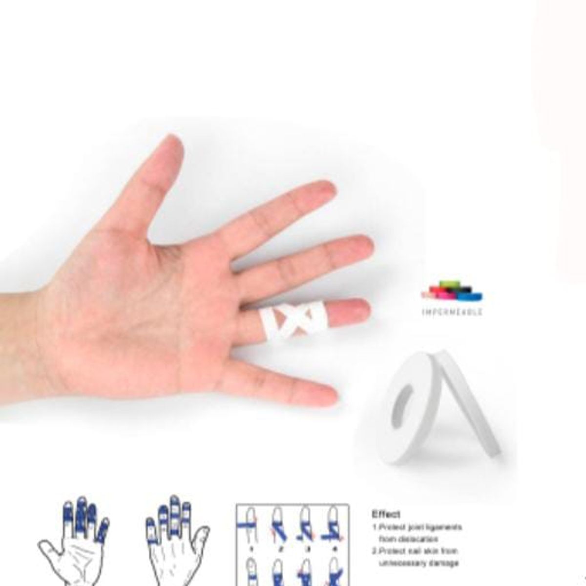 GENERICO - Cinta atlética protector para dedos finger tape adhesivo