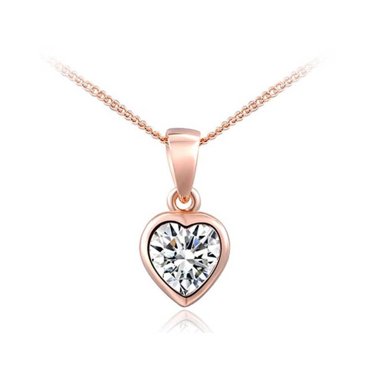 LA TIENDA 88 JOYAS Y ACCESORIOS - La Tienda 88 - Collar Mujer Corazón Amor bañado en Oro de 18k. - Rosa