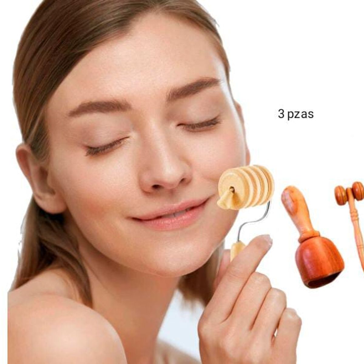 GENERICO - Kit skine care en Madera estimulador facial organico