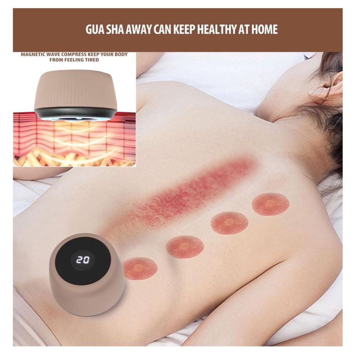 OEM - MASAJEADOR VENTOSA ELÉCTRICO MAGNÉTICO RECARGABLE+ 6 COPAS + ACEITE