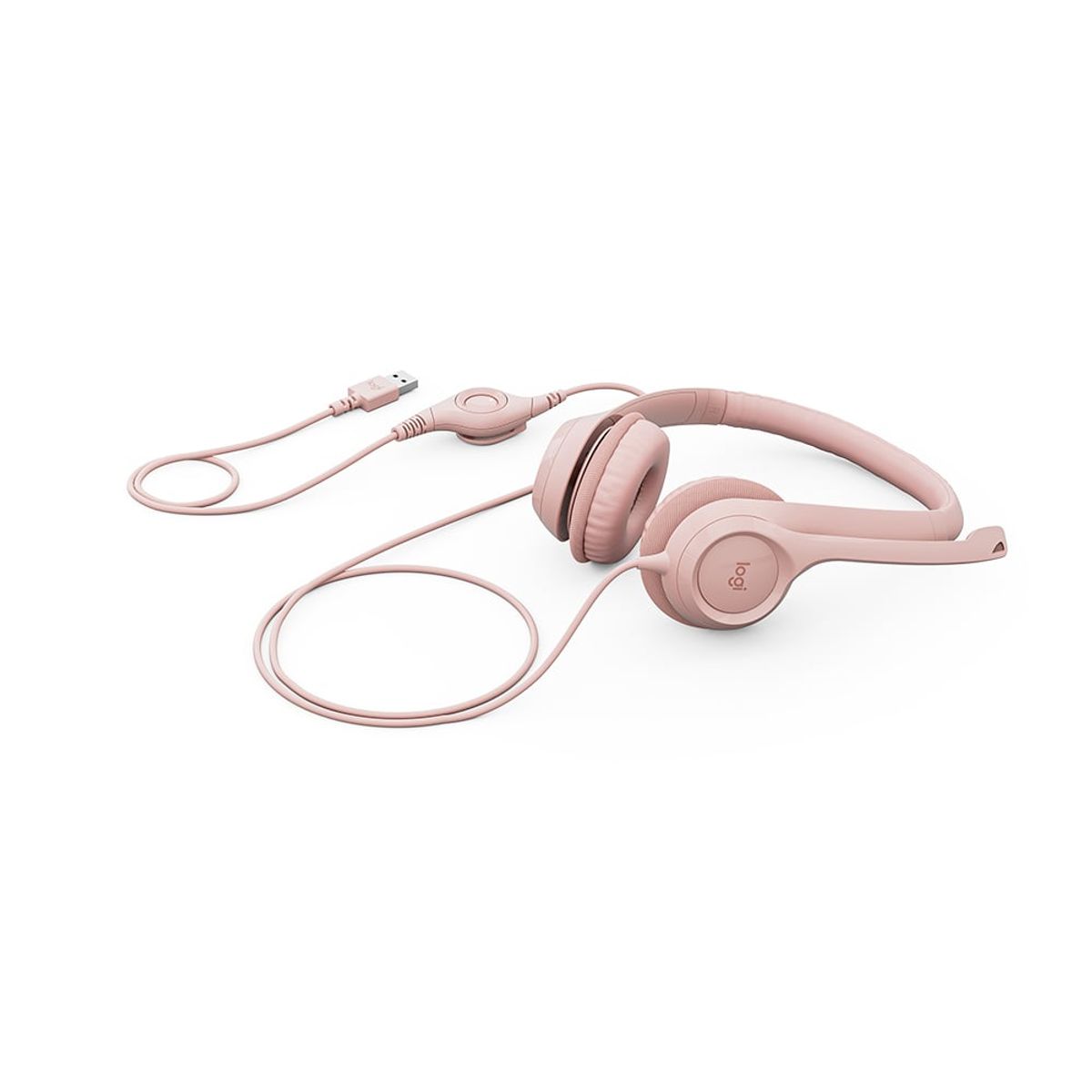 LOGITECH - AUDIFONO CMICROF LOGITECH H390 USB NOISE CANCELLING ROSE 981-001280