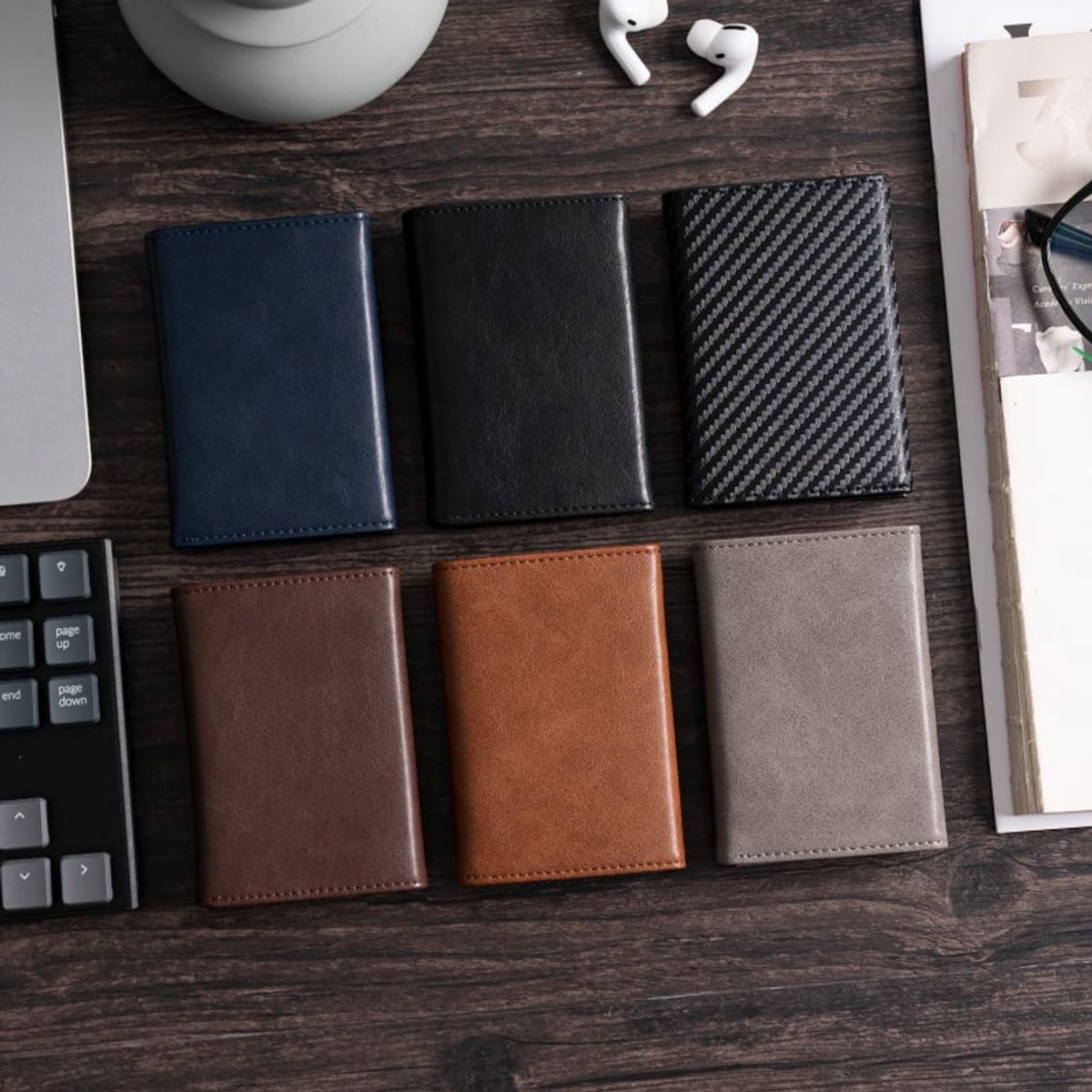 PREMIUM - Billetera Tarjetero Monedero Inteligente RFID Anti Robo Fibra Carbono