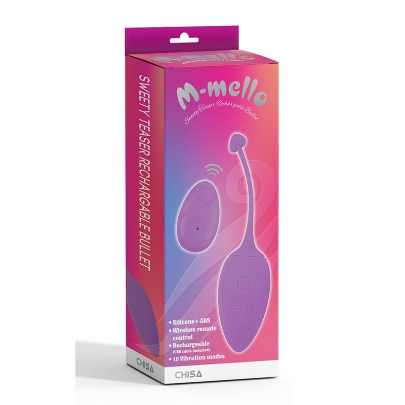 CHISA - Vibrador Sweety Teaser Violeta Recargable USB 10 modos Control Remoto