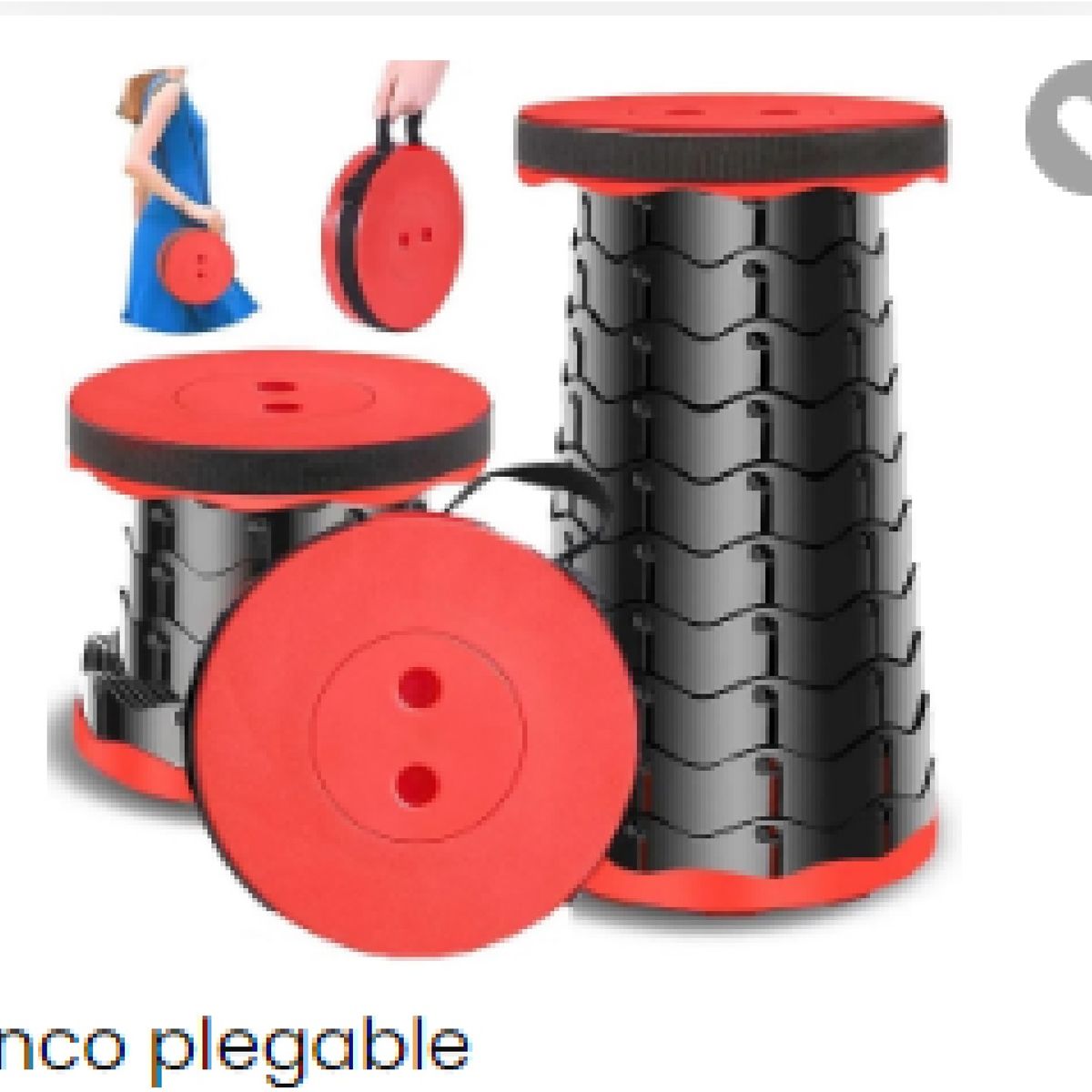 GENERICO - Banco Portátil Plegable Telescópica Graduable Retráctil