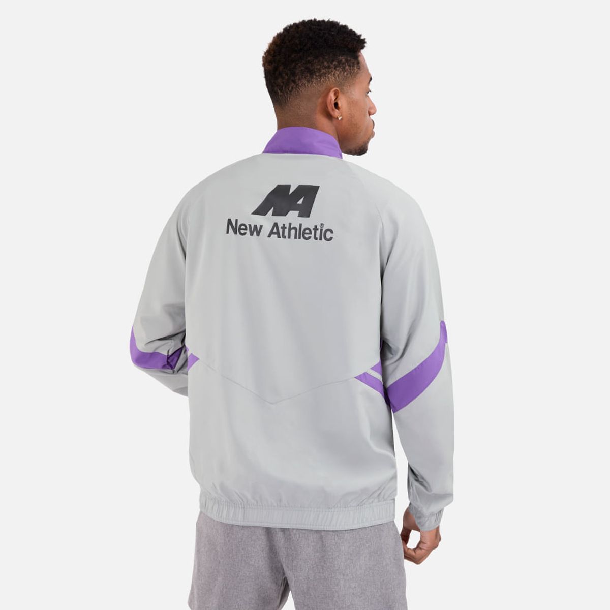 NEW ATHLETIC - Cortaviento New Athletic Logan Gris Con Morado Hombre