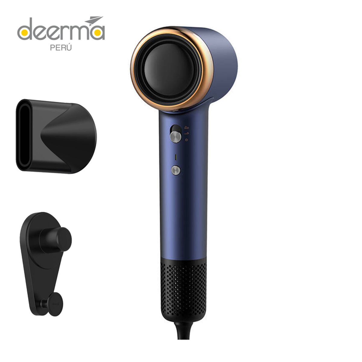 DEERMA - Secadora de Cabello Supersónica Azul Deerma DEM-CF50W Iones Negativos
