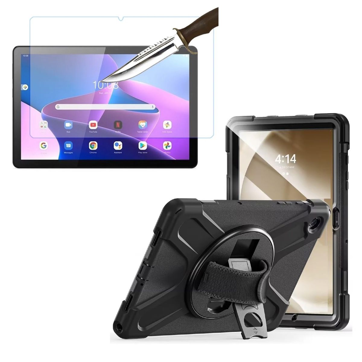 GENERICO - Funda Armor + Mica Vidrio para Lenovo M10 10.1 3ra Gen 4G LTE TB328XU