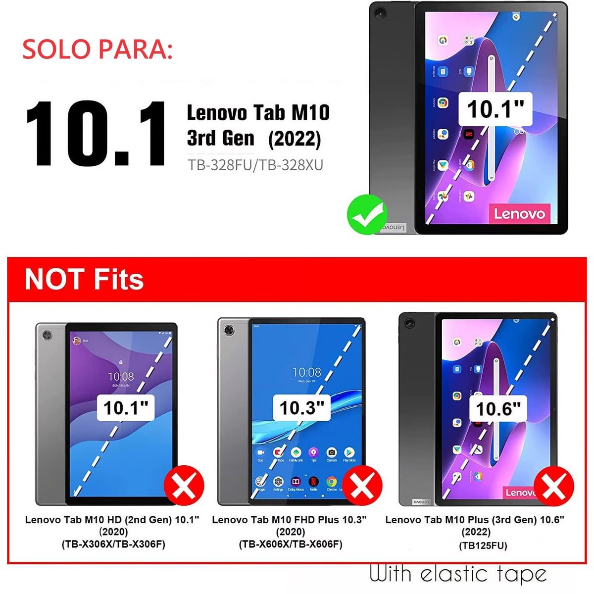 GENERICO - Funda Armor + Mica Vidrio para Lenovo M10 10.1 3ra Gen 4G LTE TB328XU