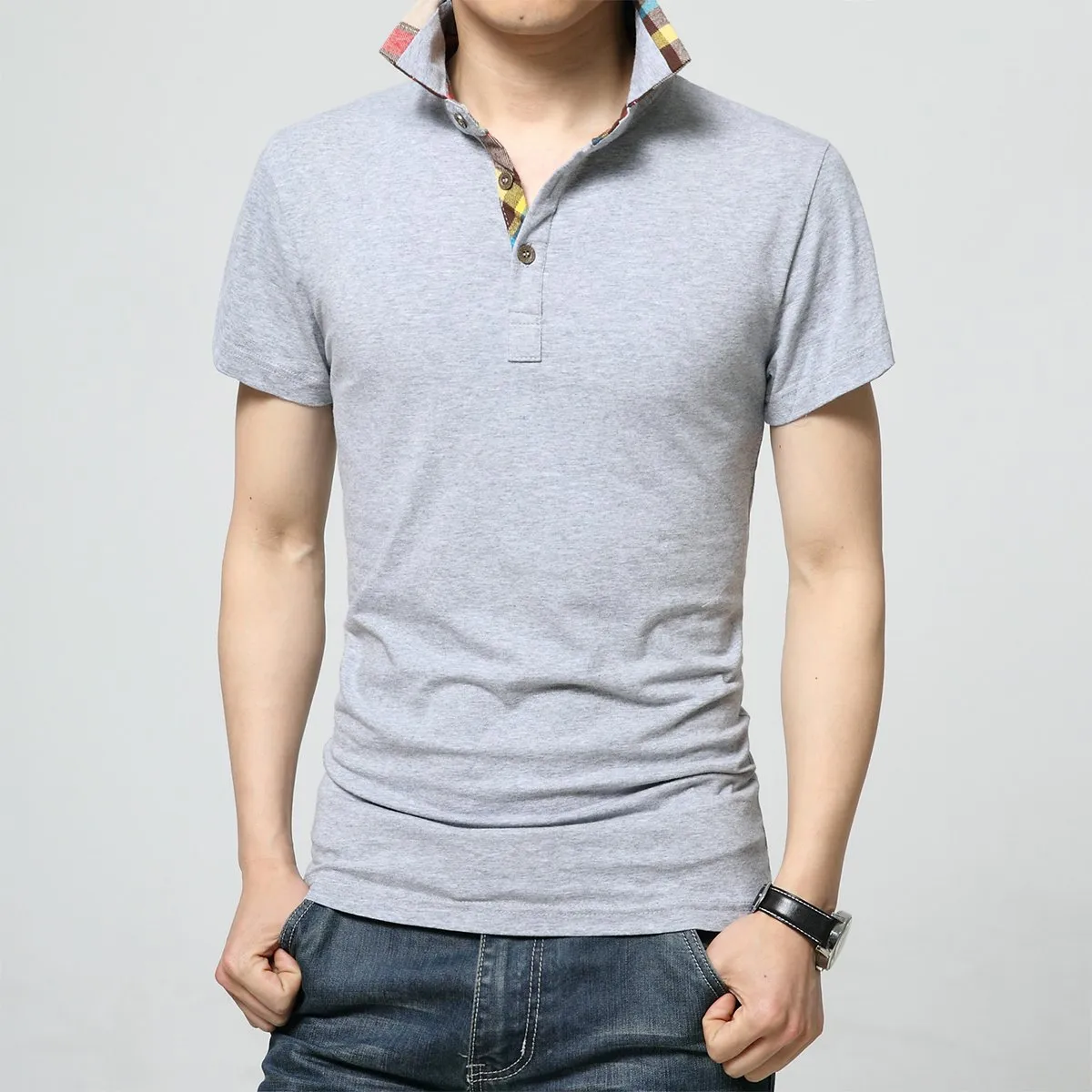 ZIMRAHYG - Playera Tipo Polo Manga Corta Casual Elástica Para Hombre