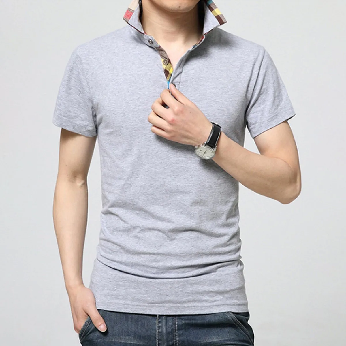 ZIMRAHYG - Playera Tipo Polo Manga Corta Casual Elástica Para Hombre