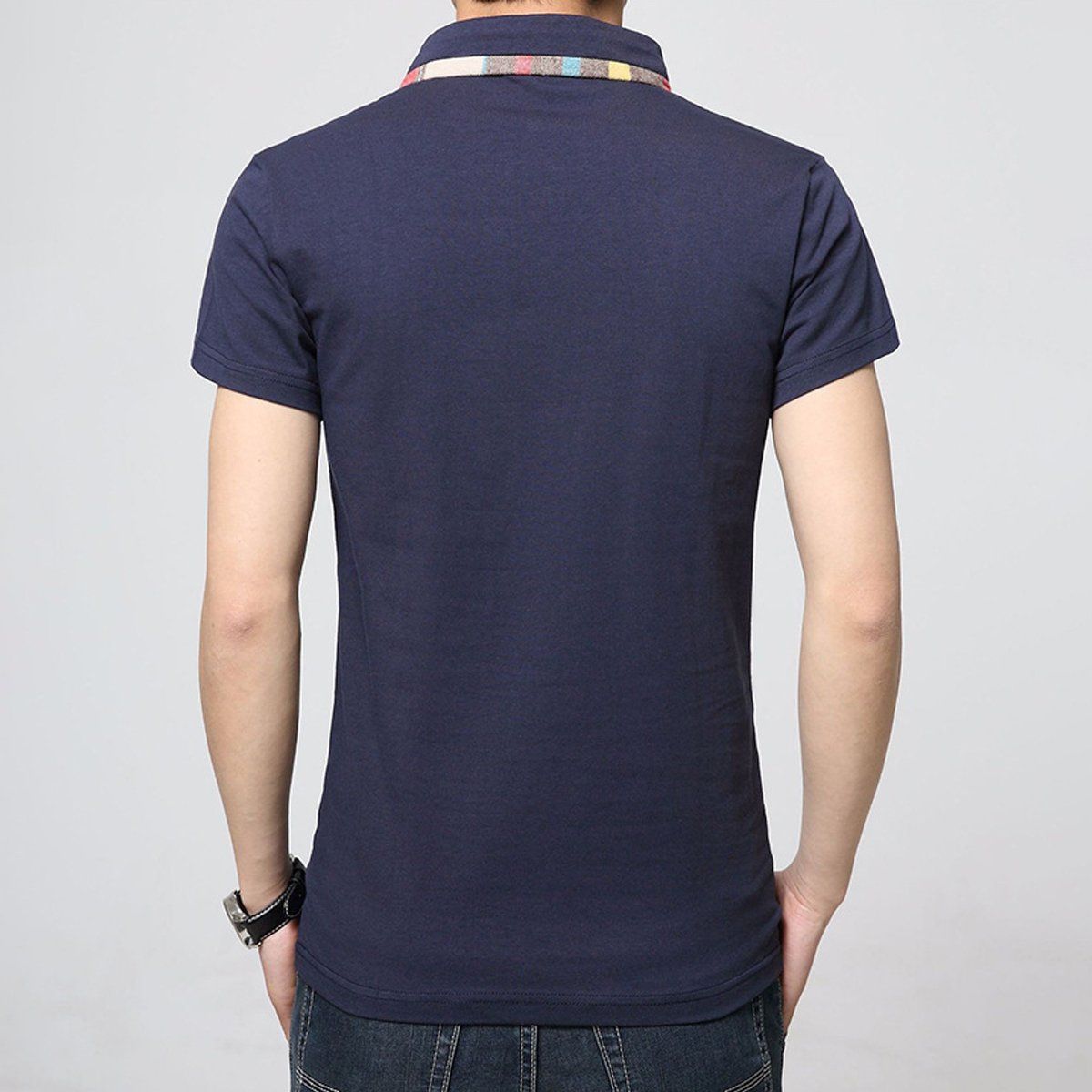 ZIMRAHYG - Playera Tipo Polo Manga Corta Casual Elástica Para Hombre