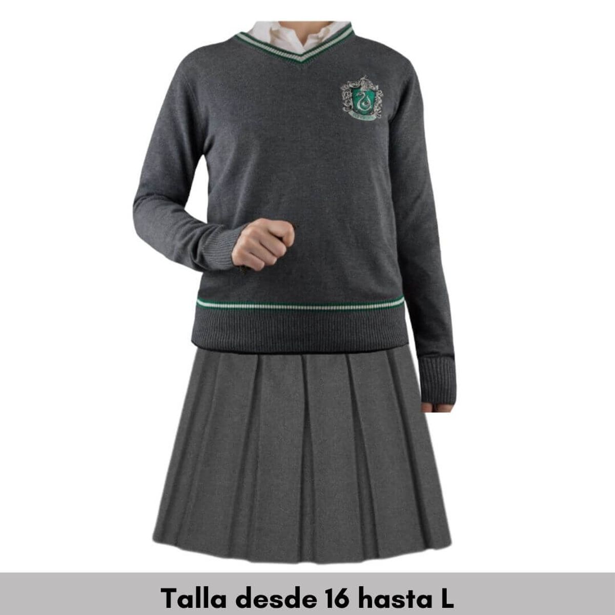 GENERICO - Traje Slytherin Chompa + Falda Uniforme Hermione Granger