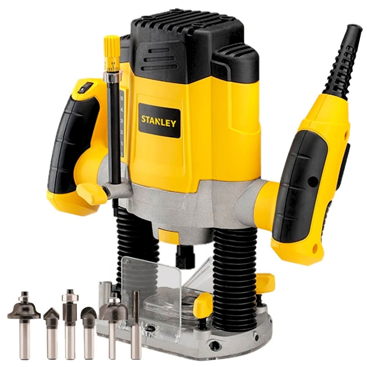 STANLEY - Fresadora Ruteadora Eléctrica 1200 W + 6 Fresas SRR1200 Stanley