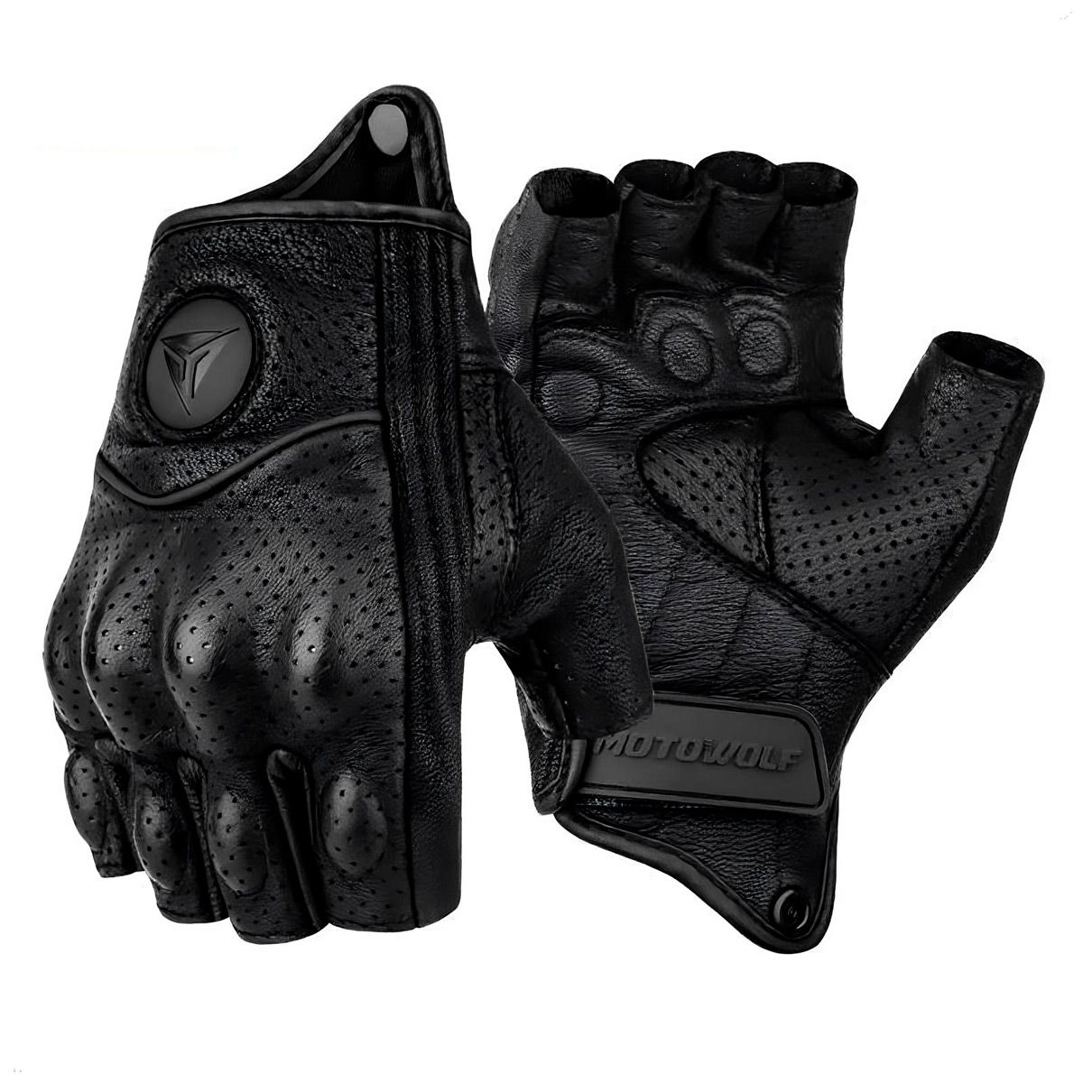 MOTOWOLF - GUANTES PARA MOTO  MOTOWOLF CUERO NATURAL SIN DEDOS