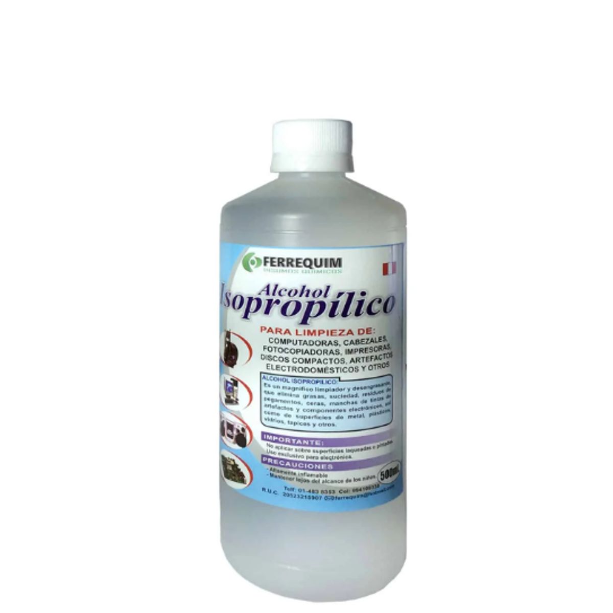 GENERICO - Alcohol Isopropílico 99% de concentración 500ml FERREQUIM