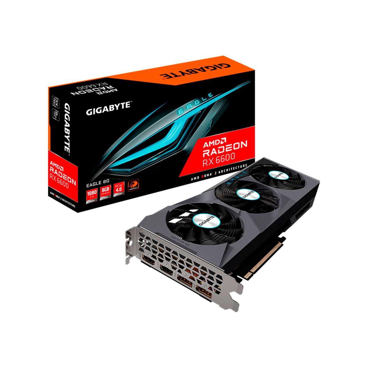 GIGABYTE - GIGABYTE RX 6600 EAGLE 8G GDDR6 128-BIT PCI-E P/N: GV-R66EAGLE-8GD