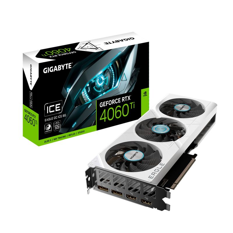 GIGABYTE - GIGABYTE RTX 4060 TI EAGLE OC ICE 8G P/N: GV-N406TEAGLE-OC-ICE-8GD