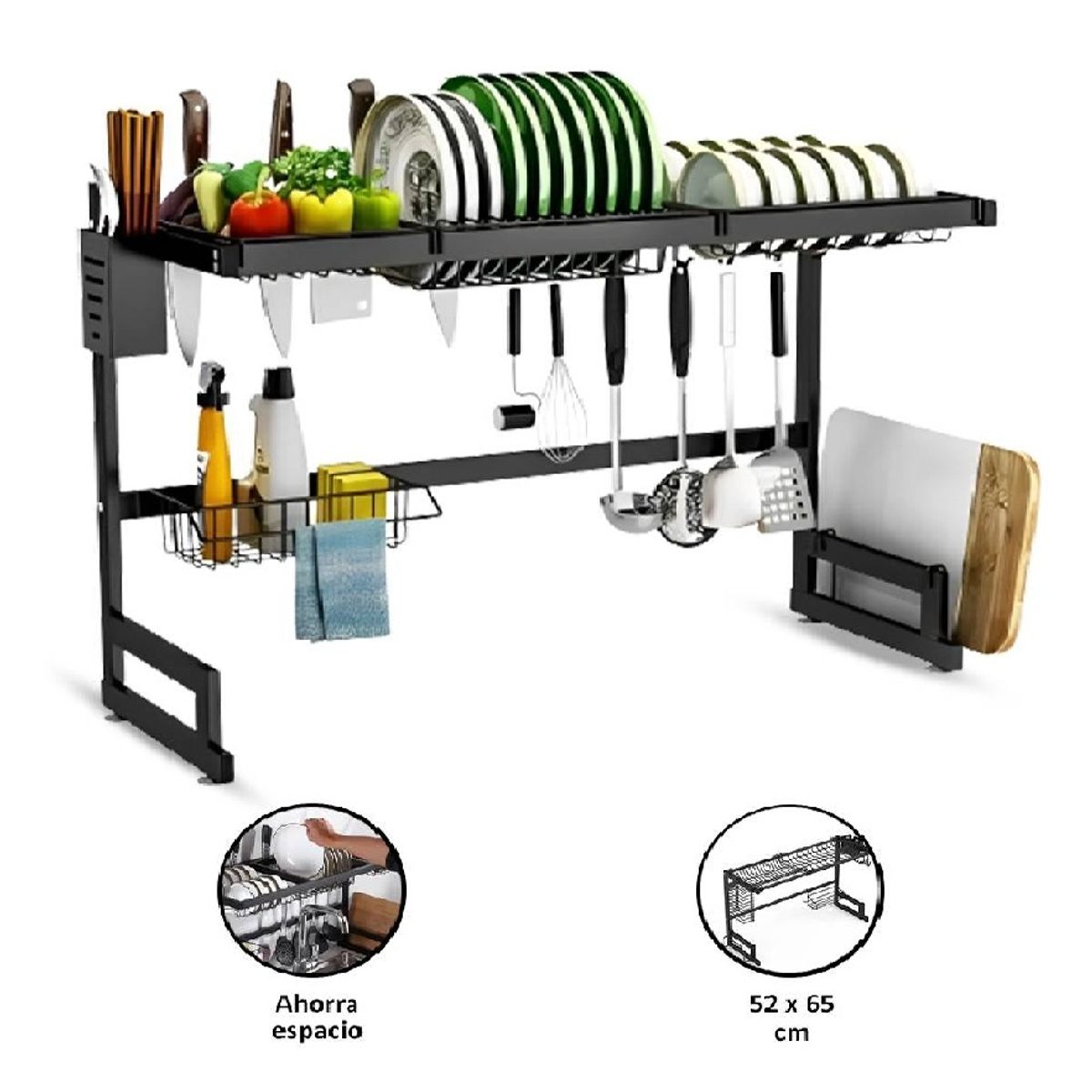 GENERICO - Escurridor de platos en acero inoxidable para lavadero