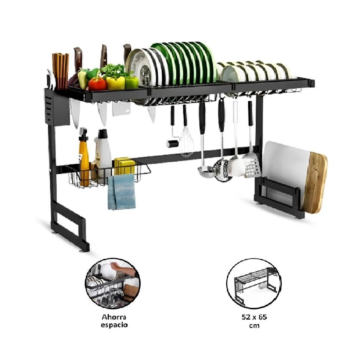 GENERICO - Escurridor de platos en acero inoxidable para lavadero