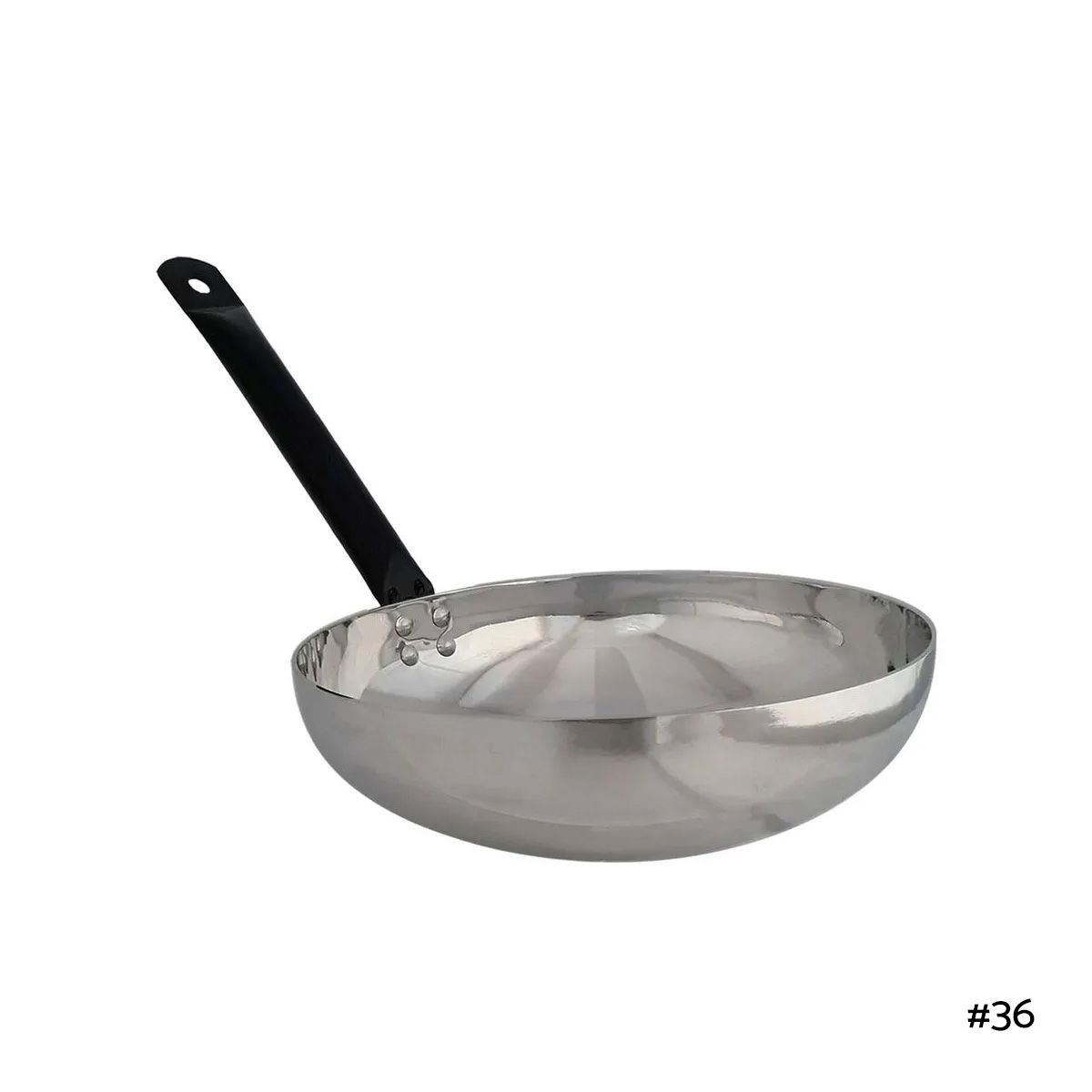 GENERICO - Wok de Aluminio 36 Cocción Rápida y Uniforme para Saltear y Freir