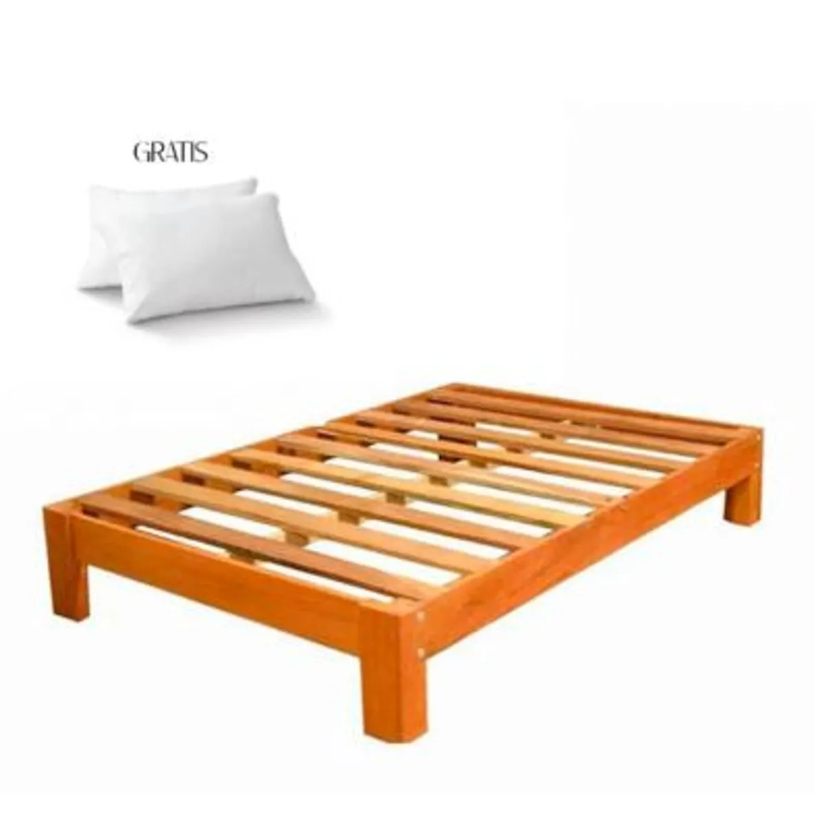 GENERICO - Tarima Desarmable Madera Capirona Cama 1.5 plz + Almohada
