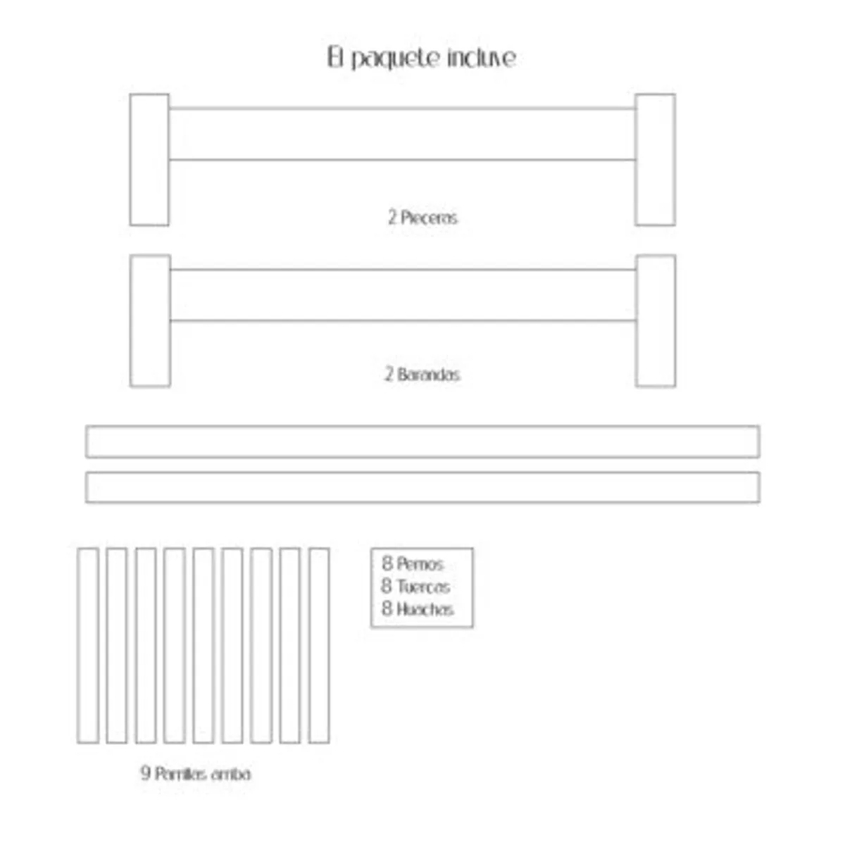 GENERICO - Tarima Desarmable Madera Capirona Cama 1.5 plz + Almohada