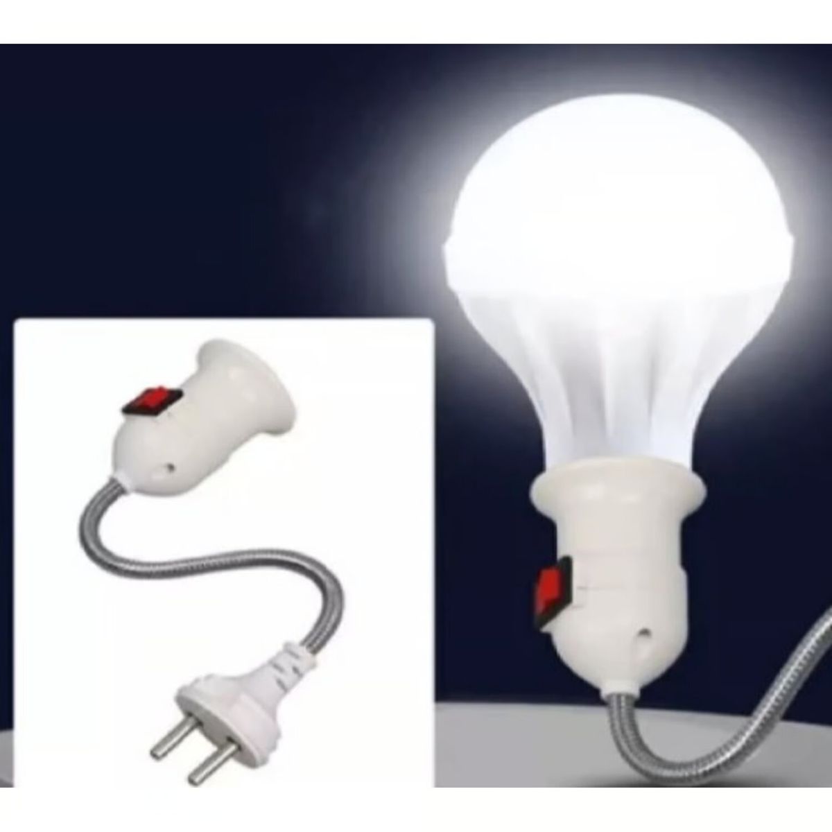 GENERICO - ENCHUFE CON SOCKET  E27 CON INTERRUPTOR  FLEXIBLE